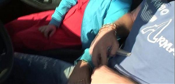  Hitchhiking old granny gets used in the car